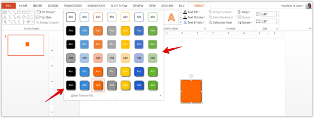 Applying effects in PowerPoint Slide Master