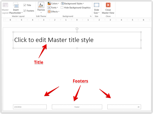 Inserting editable placeholders in Slide Master