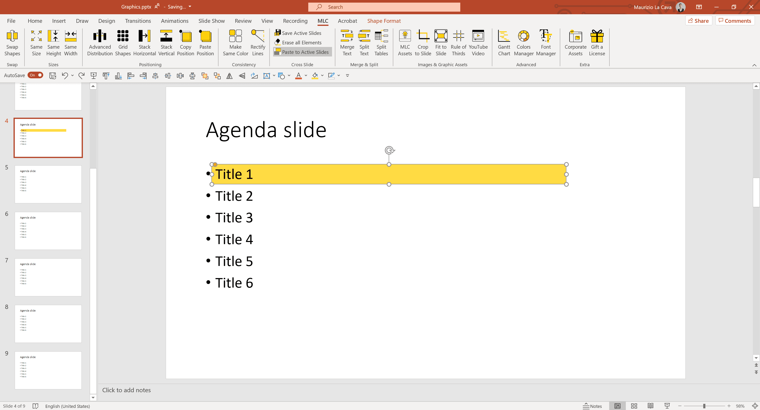 Table of Contents in PowerPoint | Maurizio la Cava