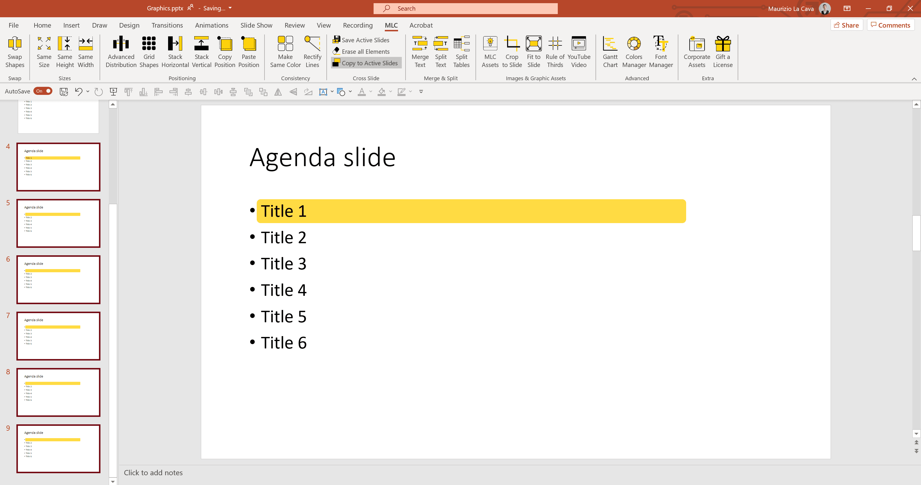 Table of Contents in PowerPoint | Maurizio la Cava