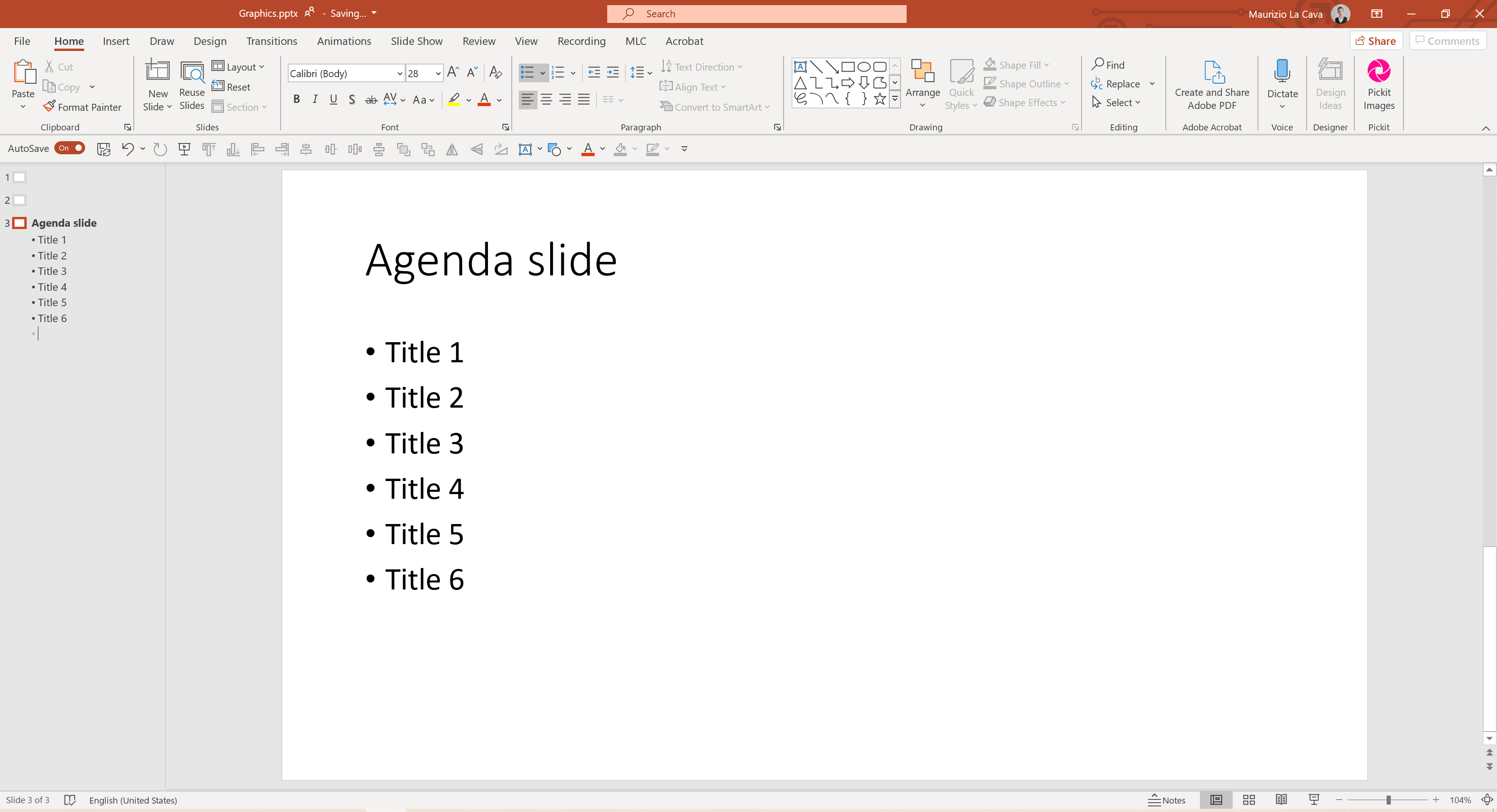 Table of Contents in PowerPoint | Maurizio la Cava