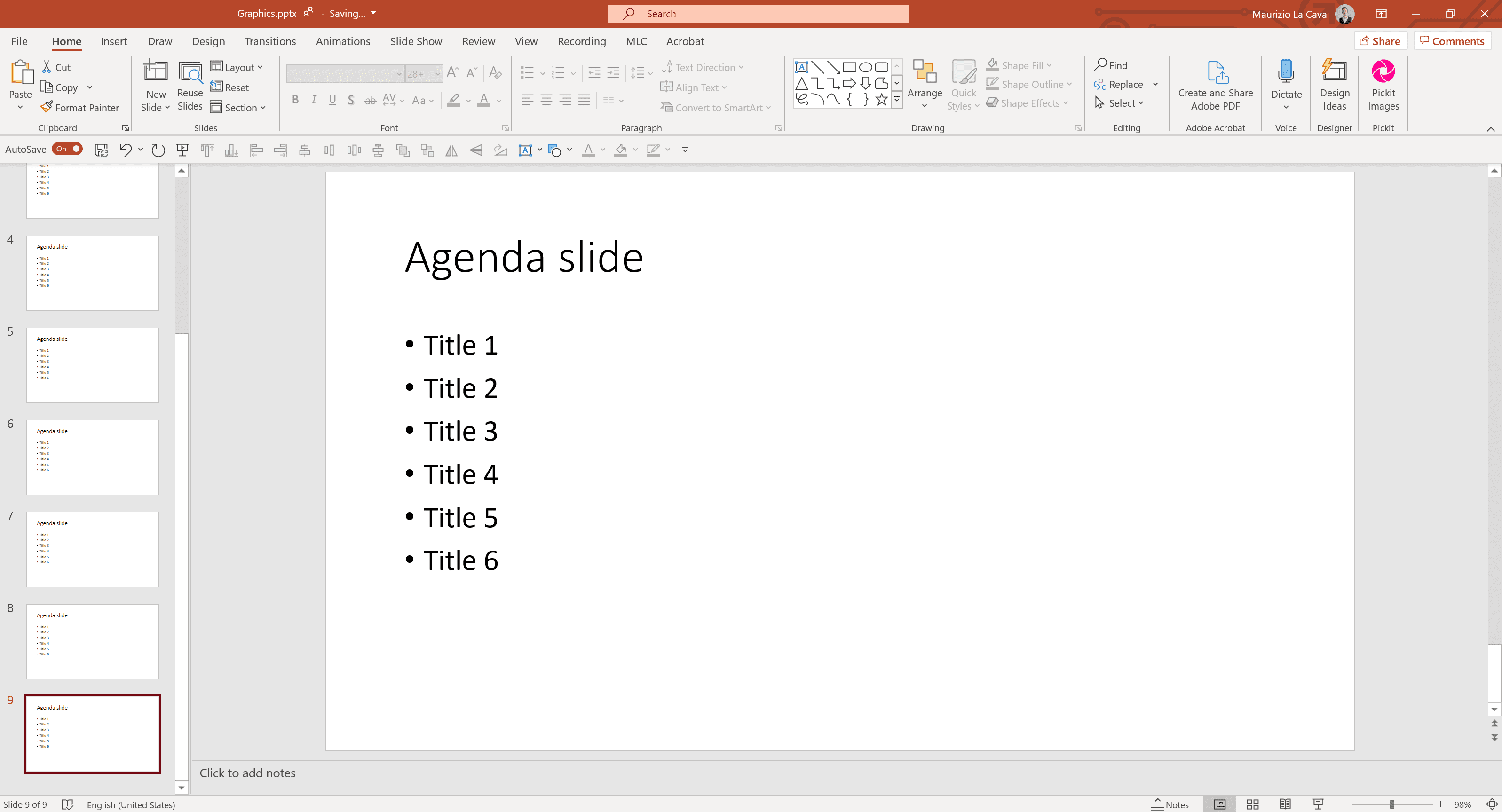 Table of Contents in PowerPoint | Maurizio la Cava