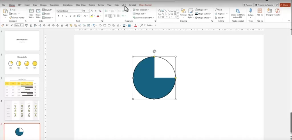 A partial circle fitted inside a blank circle | MLC