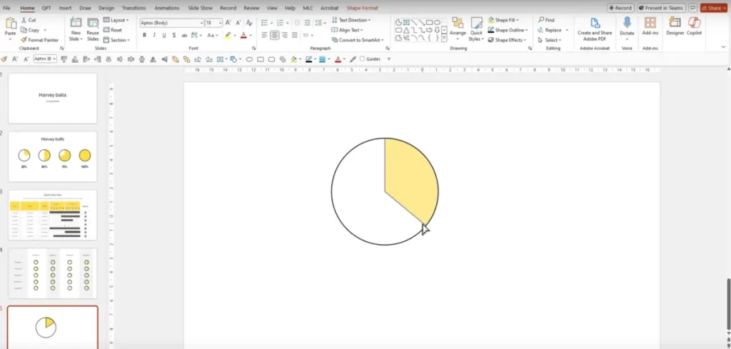 Adjusting the filling of the partial circle | MLC