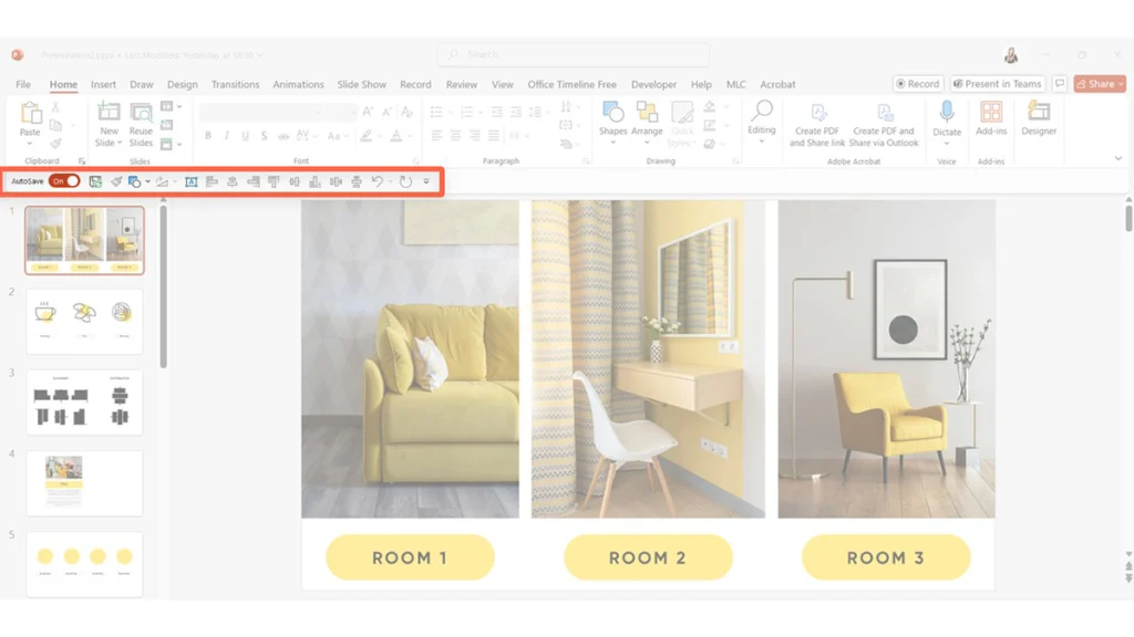 Comandi di allineamento di MLC PowerPoint Add-in