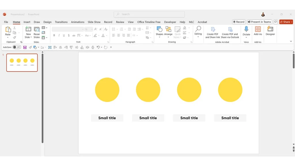 Forme allineate al centro e a destra in PowerPoint