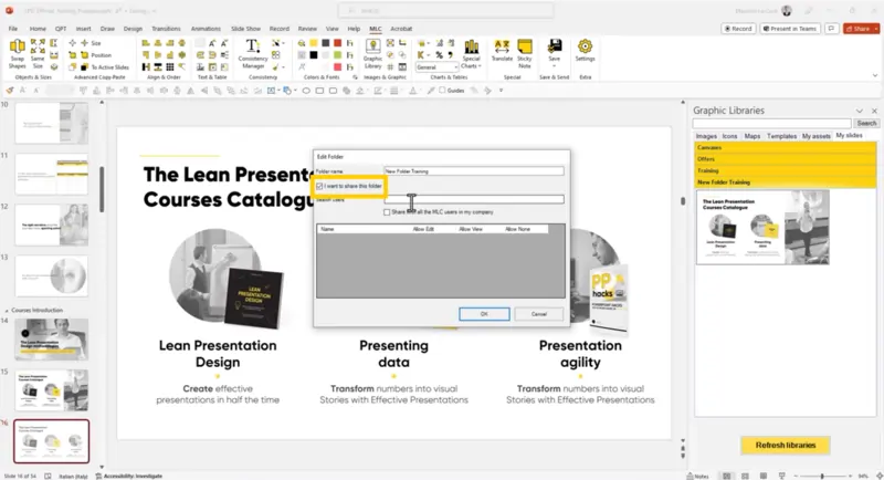 Slide library guide screenshot 9 | MLC Presentation Design Consulting