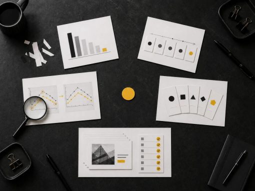 Five 5S Lean Presentation Design examples arranged on paper, including Seiso finding and correcting three defects in the same chart