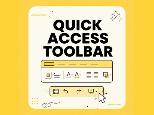 PowerPoint Quick Access Toolbar illustration with commands centered for blog preview